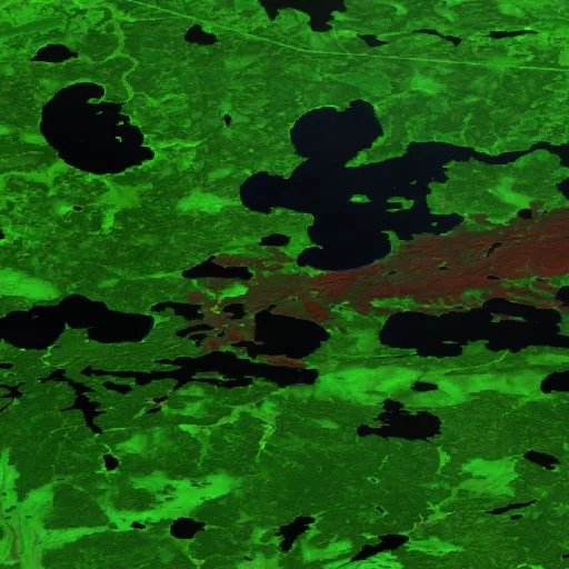 Wildfire near Slate Falls (Jul 9 · NW) — Sentinel-2 SWIR