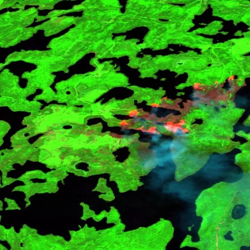 Incendio cerca de Ignace — Sentinel-2 SWIR (fuego)