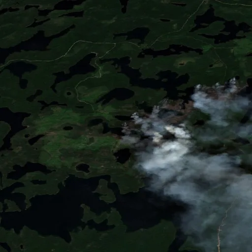 Incendio cerca de Ignace — Sentinel-2 true color