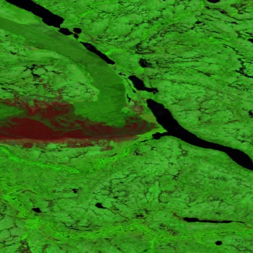 Incendio cerca de Unorganized Kenora District (Jul 2) — Sentinel-2 SWIR (fuego)