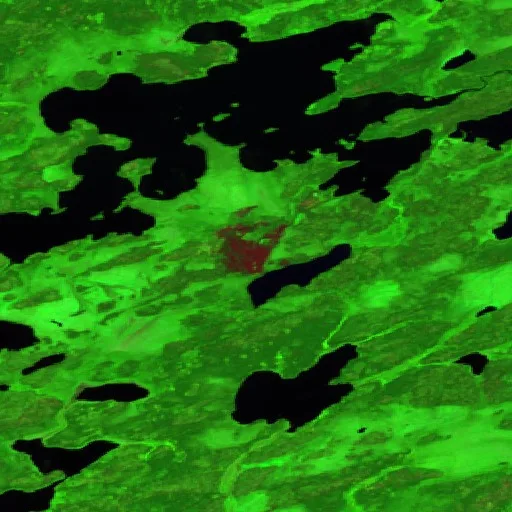 Incendio cerca de Unorganized Kenora District (Jul 9 · SE) — Sentinel-2 SWIR