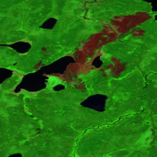 Incendio cerca de Kingfisher Lake — Sentinel-2 SWIR