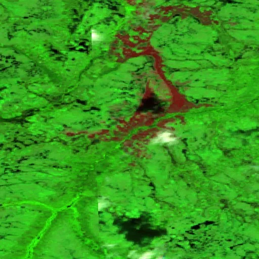 Incendio cerca de Kenora (2 jul · SW) — Sentinel-2 SWIR (fuego)