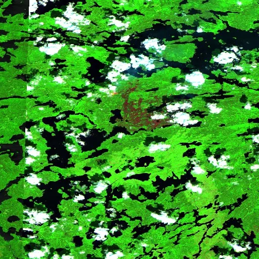 Incendio cerca de Unorganized Rainy River — Sentinel-2 SWIR (fuego)
