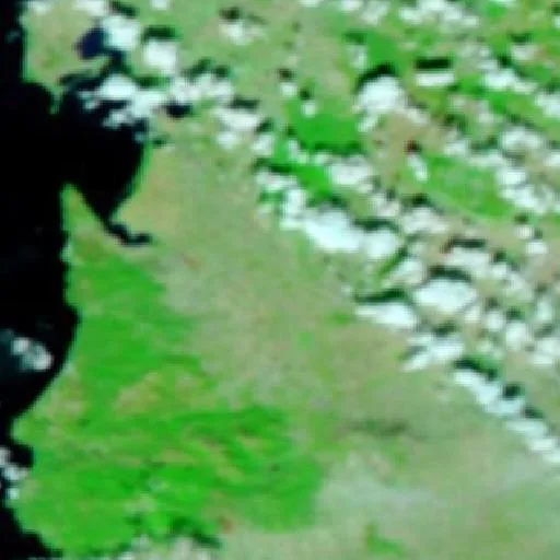 Incendio cerca de Uras — NASA satellite