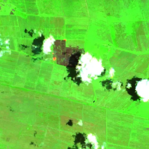 Incendio cerca de Urbano Noris — Sentinel-2 SWIR (fuego)