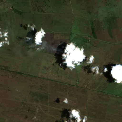 Incendio cerca de Urbano Noris — Sentinel-2 true color