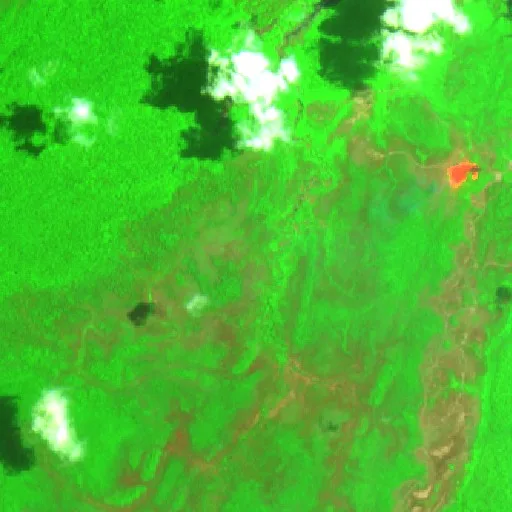 Wildfire near Urucurituba — Sentinel-2 SWIR (fuego)