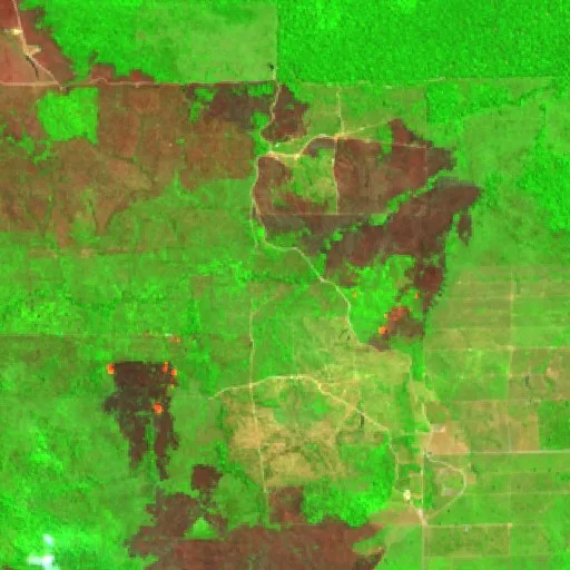 Incendio cerca de Vale do Salvaçao (29 ago) — Sentinel-2 SWIR (fuego)