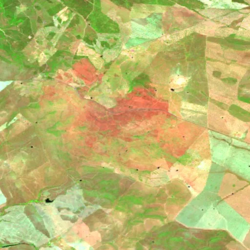 Wildfire near Valencia de las Torres (ES) — Sentinel-2 SWIR (fuego)