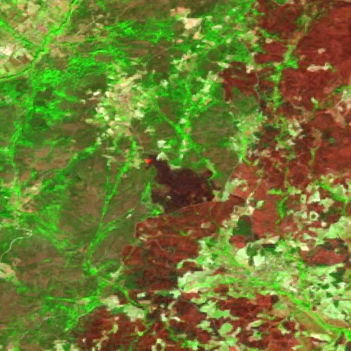 Wildfire near Valpaços — Sentinel-2 SWIR (fuego)