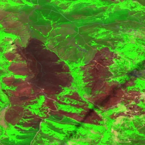 Wildfire near Vega de Espinareda — Sentinel-2 SWIR (fuego)