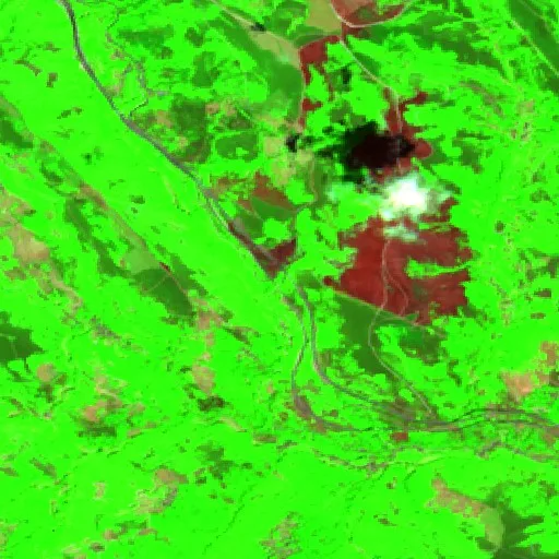 Wildfire near Vega de Valcarce — Sentinel-2 SWIR (fuego)