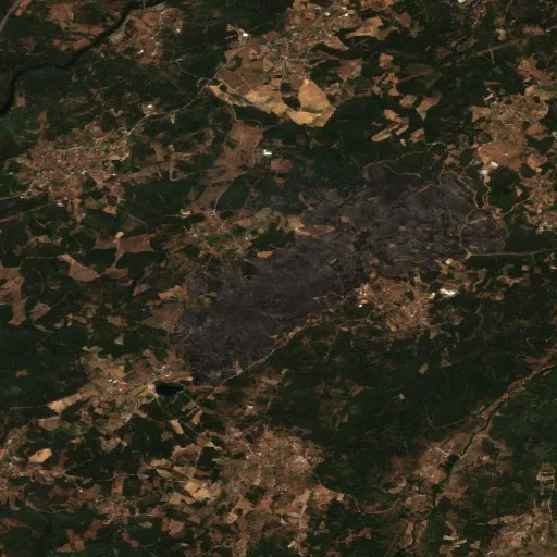 Incendio cerca de Vidago — Sentinel-2 true color