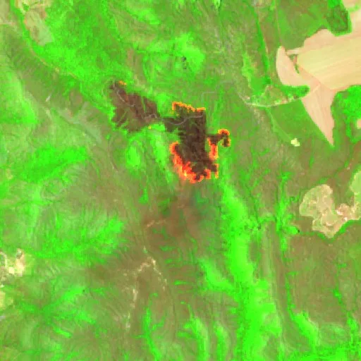Incendio cerca de Vila Boa (10 oct) — Sentinel-2 SWIR (fuego)