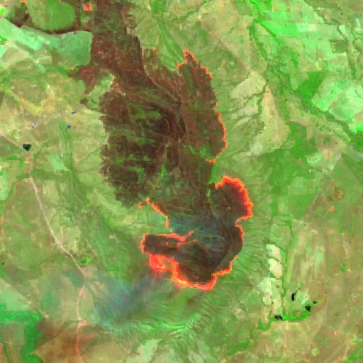 Wildfire near Vila Boa — Sentinel-2 SWIR (fuego)