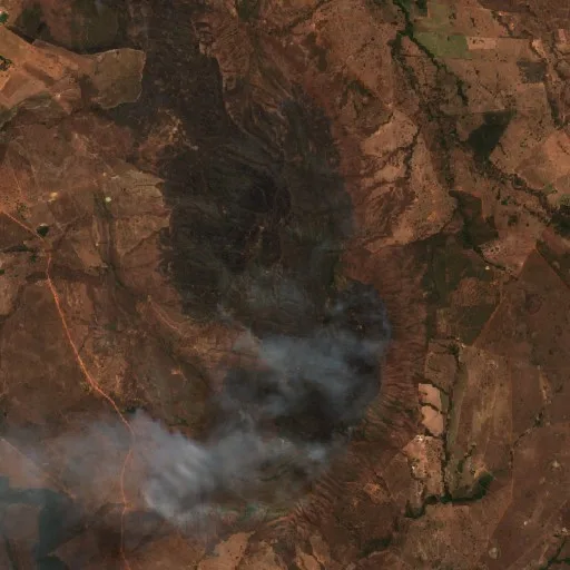 Wildfire near Vila Boa — Sentinel-2 true color