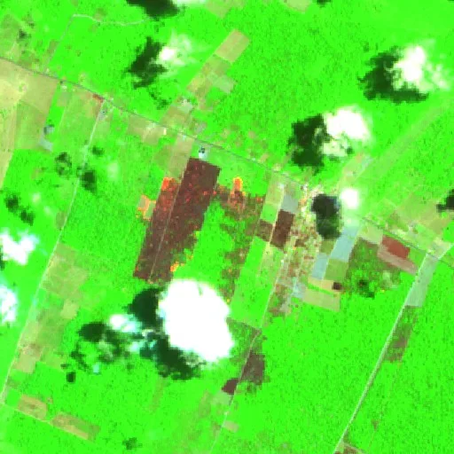 Incendio cerca de Vila de Curuá-Una — Sentinel-2 SWIR (fuego)