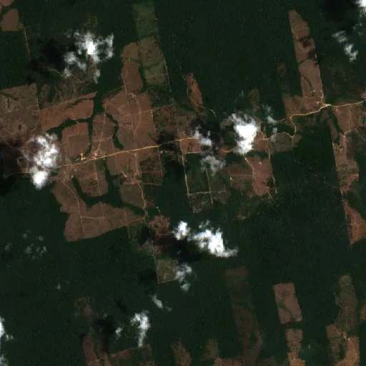 Wildfire near Vila Planalto — Sentinel-2 true color