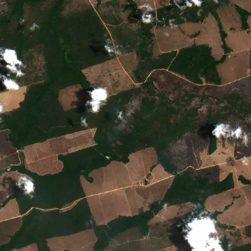 Wildfire near Vila Riozinho (Oct 9 · W) — Sentinel-2 true color