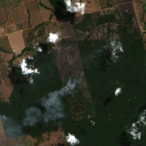 Incendio cerca de Vila Riozinho (28 ago) — Sentinel-2 true color