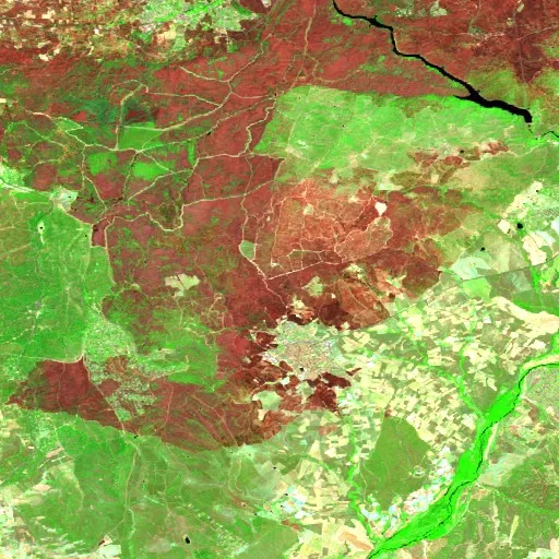 Incendio cerca de Villa del Prado (24 jul) — Sentinel-2 SWIR (fuego)