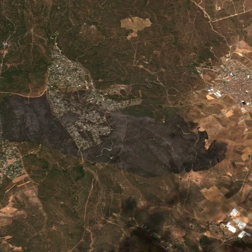 Wildfire near Villa del Prado (Jul 22) — Sentinel-2 true color
