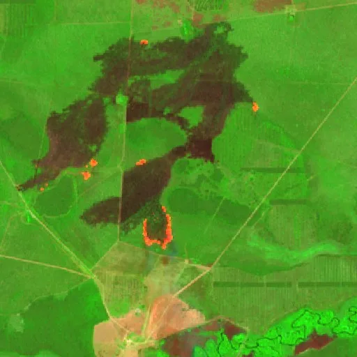 Wildfire near Villa Hayes — Sentinel-2 SWIR (fuego)