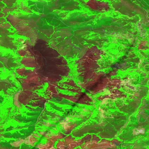 Wildfire near Villafranca del Bierzo — Sentinel-2 SWIR (fuego)