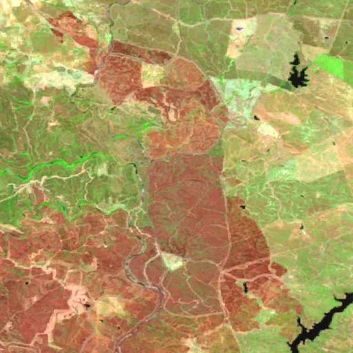 Wildfire near Villanueva de los Castillejos (ES) — Sentinel-2 SWIR (fuego)