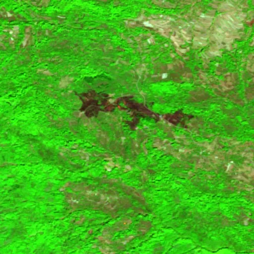 Incendio cerca de Vlasotince — Sentinel-2 SWIR (fuego)