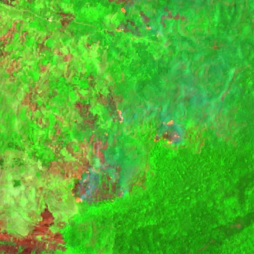 Wildfire near Wamena — Sentinel-2 SWIR (fuego)