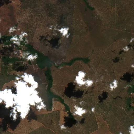 Wildfire near Wanderlândia — Sentinel-2 true color