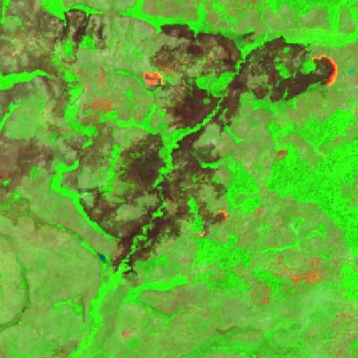 Incendio cerca de Waypa (29 oct) — Sentinel-2 SWIR (fuego)