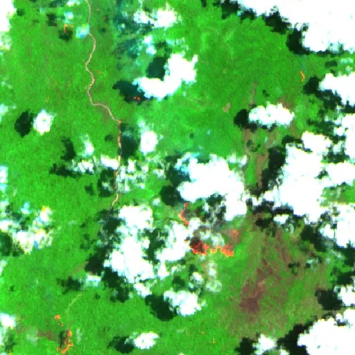 Incendio cerca de Weda — Sentinel-2 SWIR (fuego)