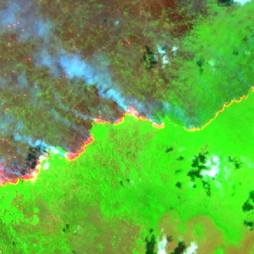 Incendio cerca de West Kotawaringin (3 oct · W) — Sentinel-2 SWIR (fuego)