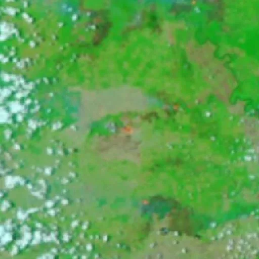 Incendio cerca de Wiralaga Mulya (1 oct · SW) — NASA satellite