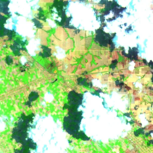 Wildfire near Wiralaga Mulya (Oct 3) — Sentinel-2 SWIR (fuego)