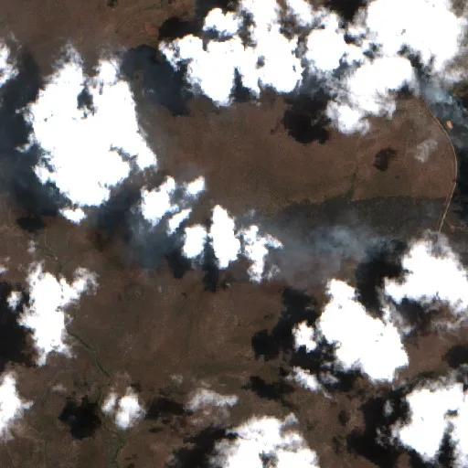 Wildfire near Wolverton — Sentinel-2 true color