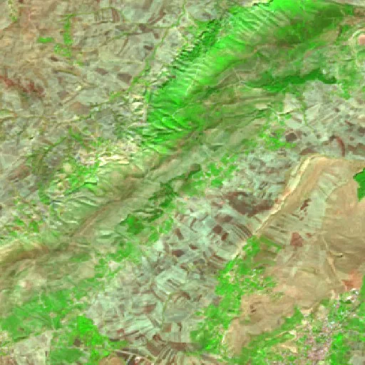 Wildfire near Zaouiet Medien — Sentinel-2 SWIR (fuego)