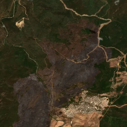 Incendio cerca de Zitouna — Sentinel-2 true color