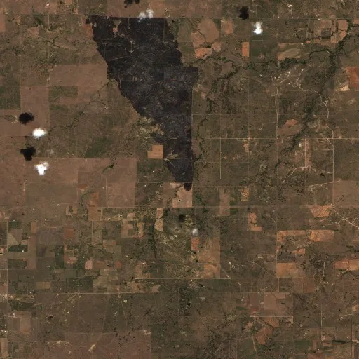 Incendio Woodson Creek (Texas) — Sentinel-2 true color